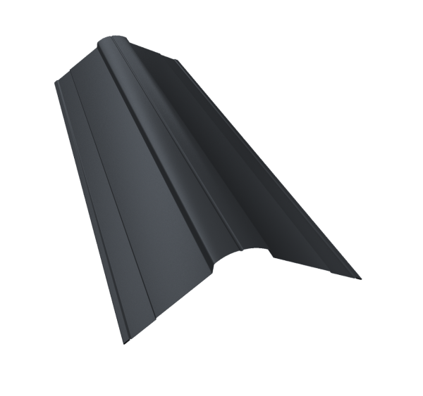 Планка конька фигурного 100x100 0,4 PE с пленкой RAL 7024 мокрый асфальт (2м)