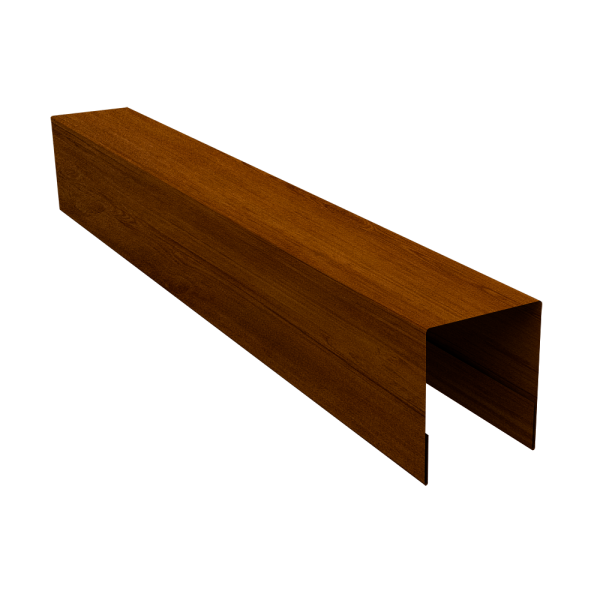 Планка боковая для забора из сайдинга ЭкоБрус 0,45 Print-double Premium Golden Wood Intense F (2,5м)