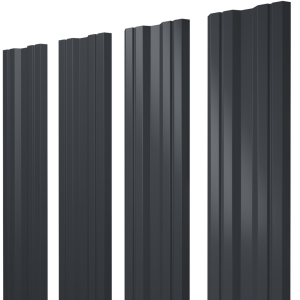 Штакетник Twin с прямым резом 0,5 Drap TX RAL 7024 мокрый асфальт