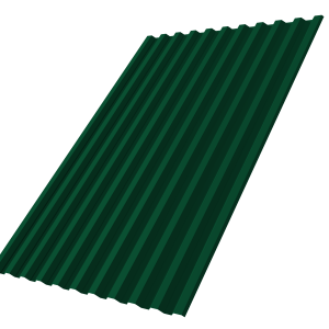Профнастил С21R 0,5 Satin Matt TX с пленкой RAL 6005 зеленый мох