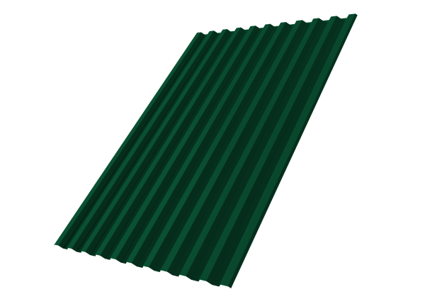 Профнастил С21R 0,5 Satin Matt TX с пленкой RAL 6005 зеленый мох