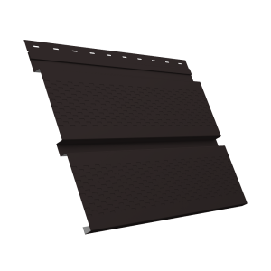Софит металлический Квадро Брус с перфорацией 0,5 Satin Matt TX с пленкой RAL 9005 черный