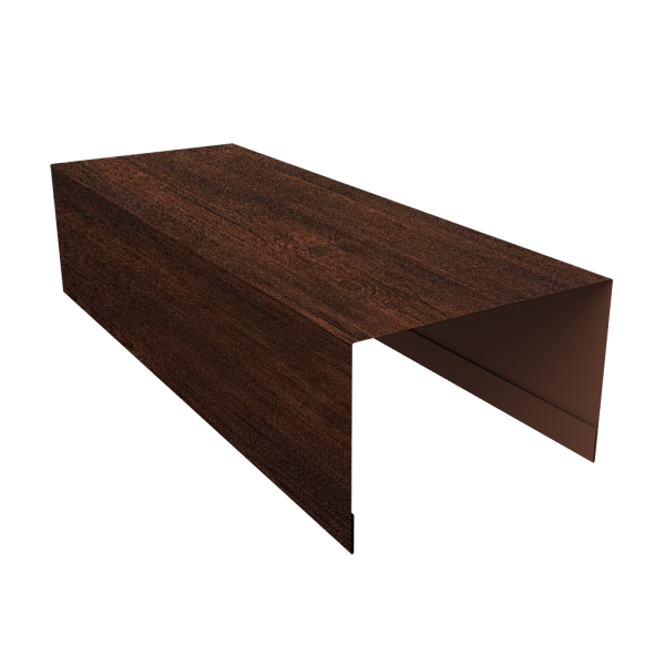Крышка для забора из сайдинга (Квадро брус, Вертикаль) 0,45 Print Premium Cherry Wood Dark FTC (2,54м)