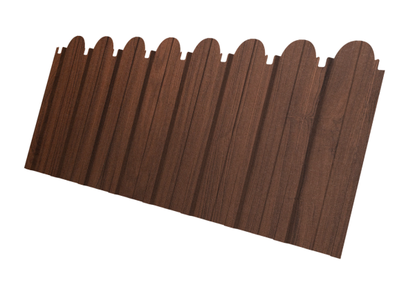 Профнастил C10A фигурный 0,45 Print Elite Choco Wood TwinColor