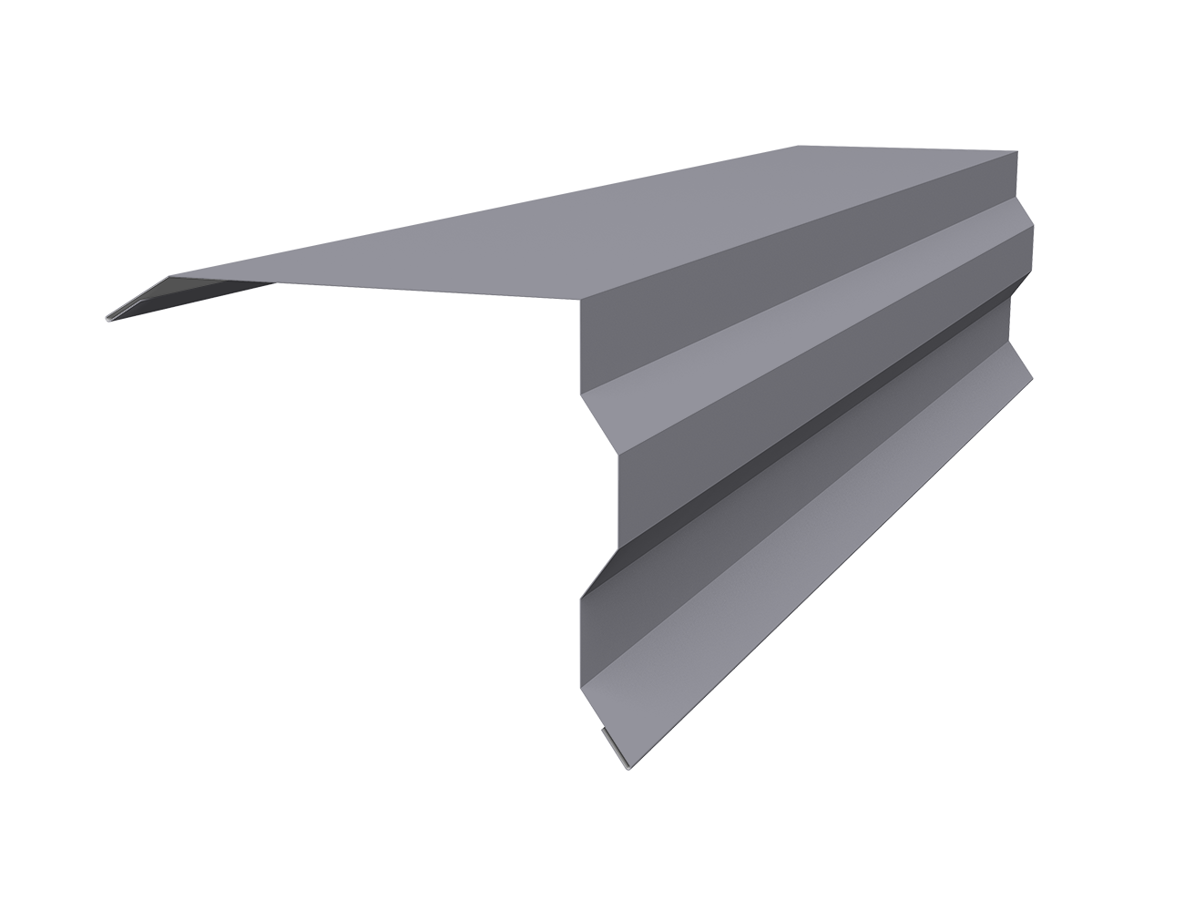 Планка торцевая фигурная 100х85 0,7 PE с пленкой RAL 7004 сигнальный серый (2м)