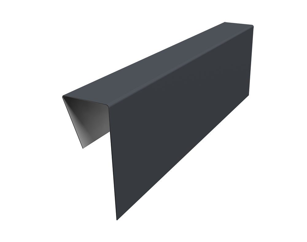 Планка приемная оконная фибросайдинга 0,5 Rooftop Бархат RAL 7024 мокрый асфальт (2м)