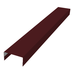 Крышка забора для горизонтального монтажа штакетника 0,5 Satin RAL 3005 красное вино (3м)