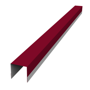 Планка вертикальная обратная для горизонтального монтажа штакетника 0,45 PE RAL 3003 рубиново-красный (2м)