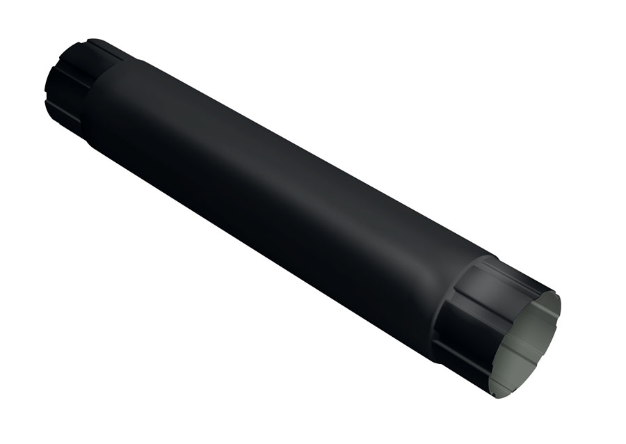Труба круглая соединительная GL PE Matt 90 мм 1 м RAL 9005 черный