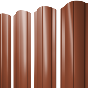 Штакетник Круглый фигурный 0,5 Velur X RAL 8004 терракота