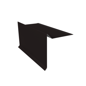 Планка ветровая с отгибом для мягкой кровли 100х20х70 0,5 Satin с пленкой RAL 9005 черный (2м)