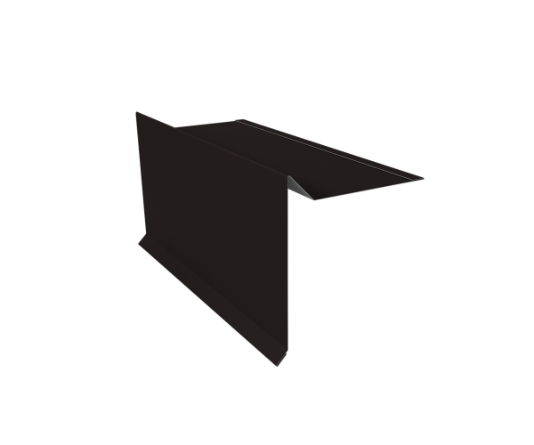 Планка ветровая с отгибом для мягкой кровли 100х20х70 0,5 Satin с пленкой RAL 9005 черный (2м)