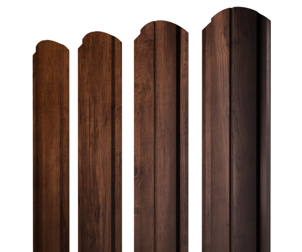 Штакетник Полукруглый Slim фигурный 0,4 Print Premium Cherry Wood Fresh TwinColor
