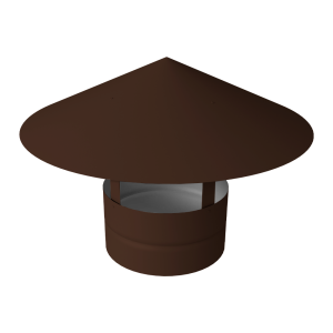 Дымник на трубу круглый d140 0,5 Satin Matt с пленкой RAL 8017 шоколад