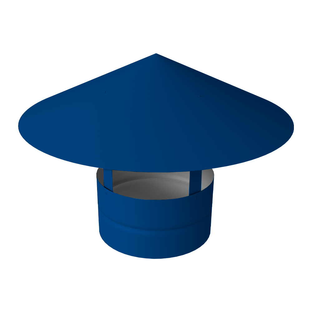 Дымник на трубу круглый d140 0,5 Satin с пленкой RAL 5005 сигнальный синий