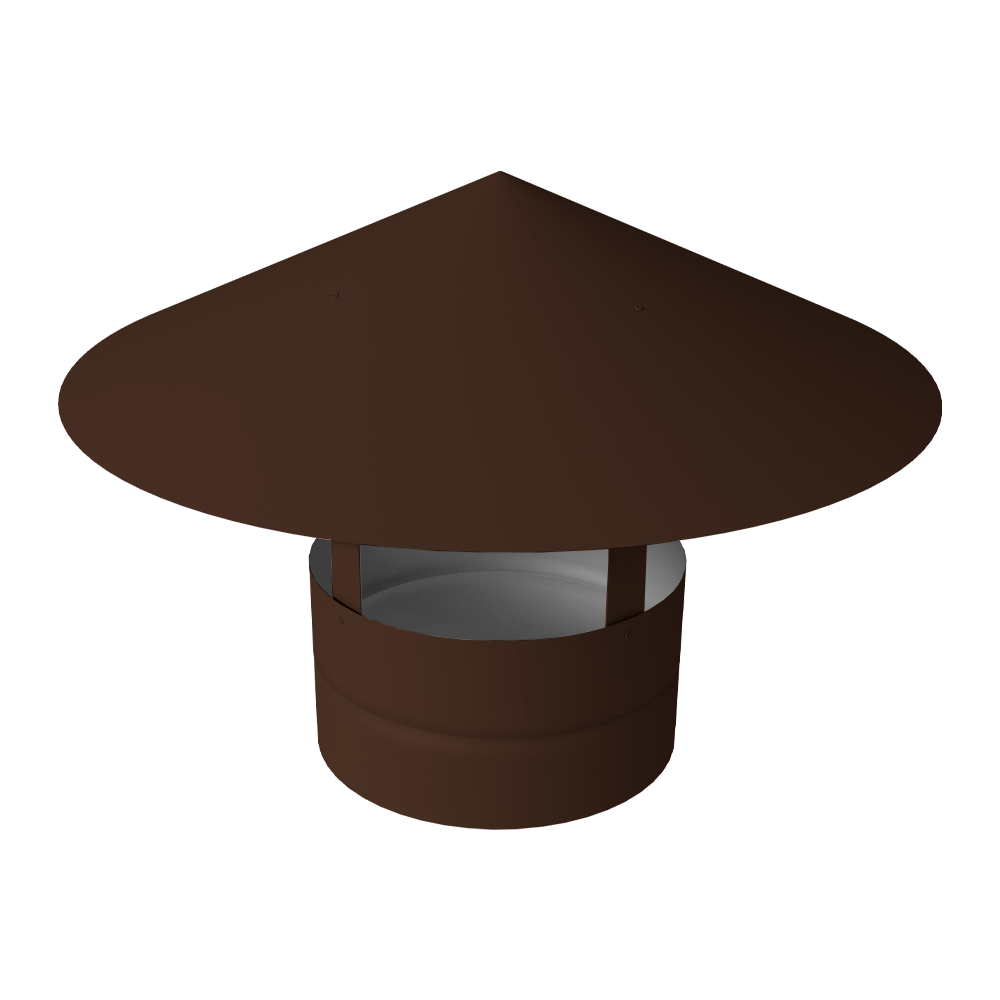 Дымник на трубу круглый d140 0,5 Satin с пленкой RAL 8017 шоколад