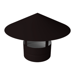 Дымник на трубу круглый d140 0,5 Satin с пленкой RAL 9005 черный