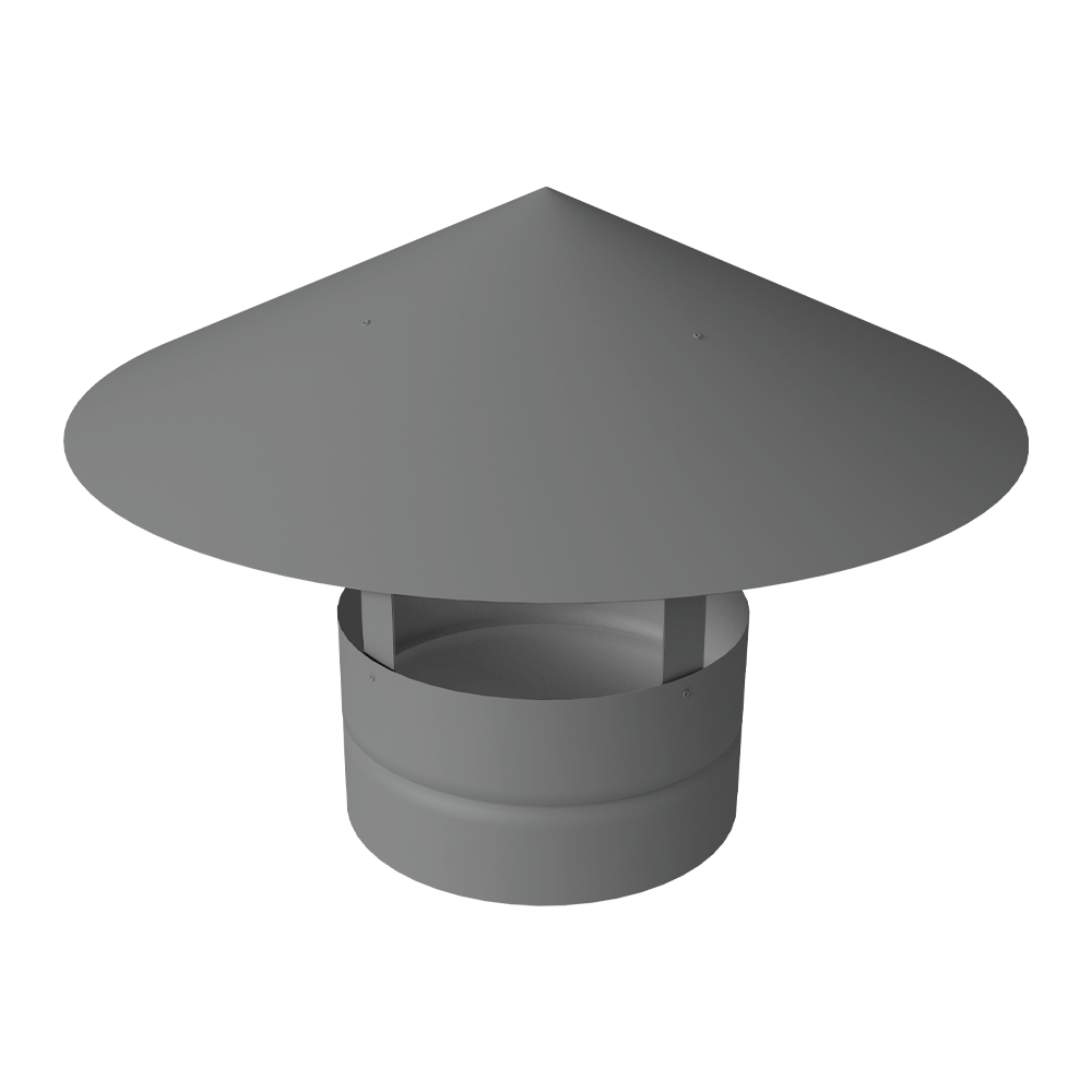 Дымник на трубу круглый d140 0,5 Satin с пленкой RAL 9006 бело-алюминиевый