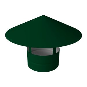 Дымник на трубу круглый d150 0,5 Satin с пленкой RAL 6005 зеленый мох