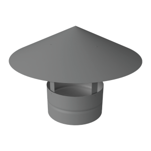 Дымник на трубу круглый d150 0,5 Satin с пленкой RAL 9006 бело-алюминиевый