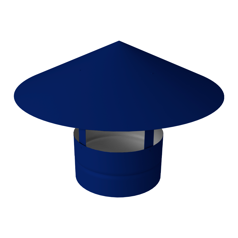 Дымник на трубу круглый d160 0,45 PE с пленкой RAL 5002 ультрамариново-синий