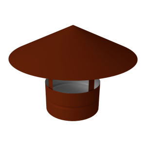 Дымник на трубу круглый d160 0,5 Satin с пленкой RAL 3009 оксидно-красный