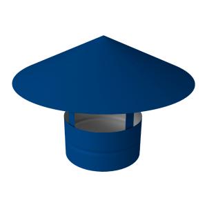 Дымник на трубу круглый d220 0,5 Satin с пленкой RAL 5005 сигнальный синий