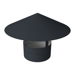 Дымник на трубу круглый d220 0,5 Satin с пленкой RAL 7024 мокрый асфальт