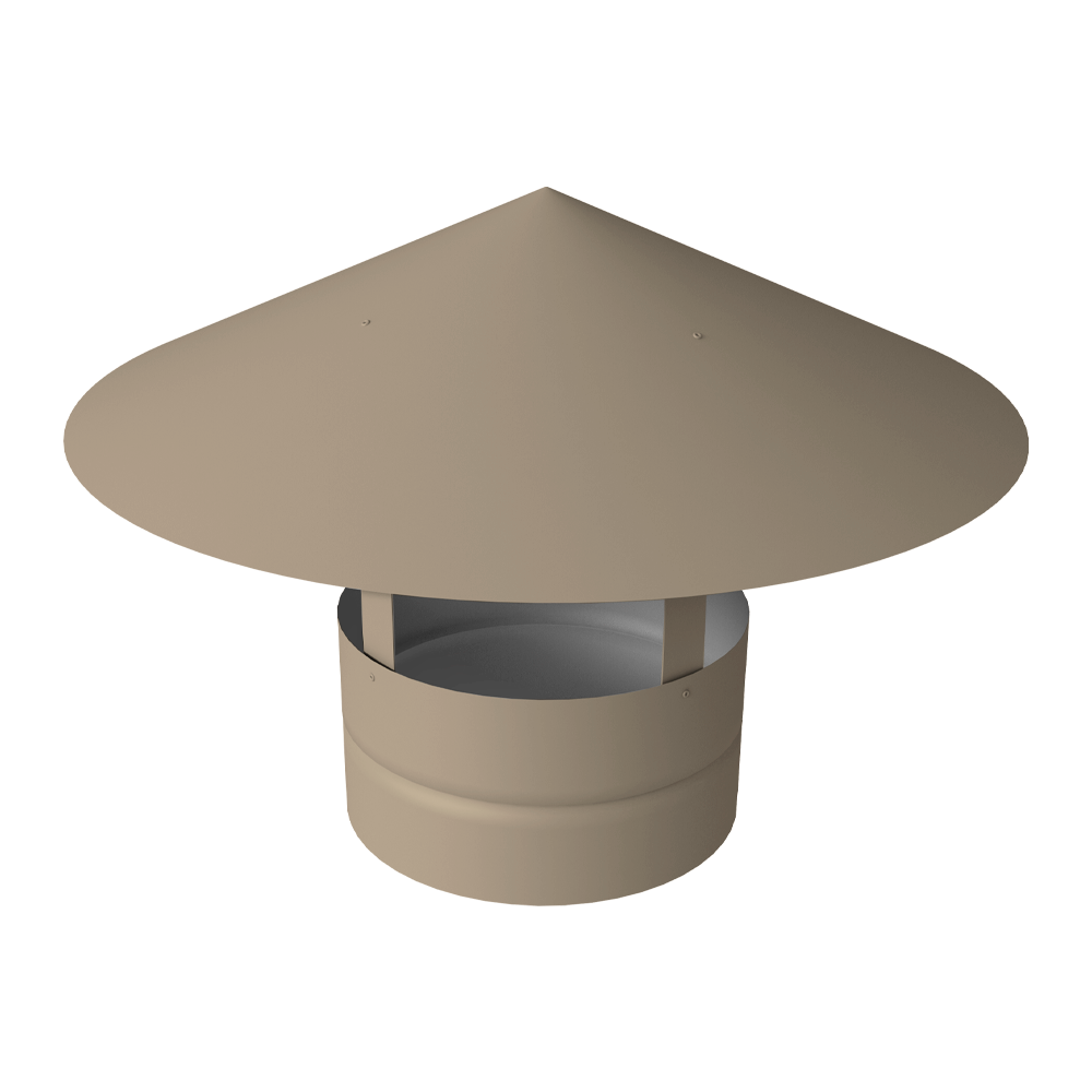 Дымник на трубу круглый d250 0,5 Satin с пленкой RAL 1015 светлая слоновая кость