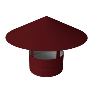 Дымник на трубу круглый d250 0,5 Satin с пленкой RAL 3005 красное вино