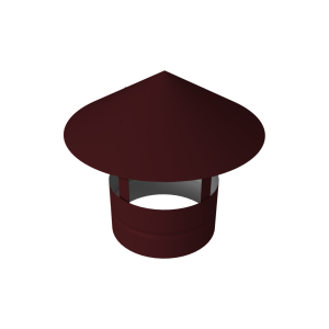 Дымник на трубу круглый d80 0,45 PE с пленкой RAL 3005 красное вино