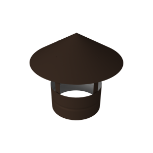 Дымник на трубу круглый d80 0,5 GreenCoat Pural BT с пленкой RR 887 шоколадно-коричневый (RAL 8017 шоколад)