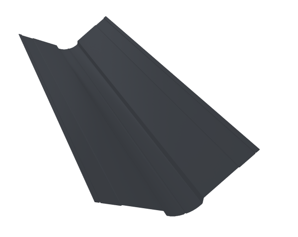 Планка ендовы верхней фигурной 100x100 0,4 PE-Double с пленкой RAL 7024 мокрый асфальт (2м)