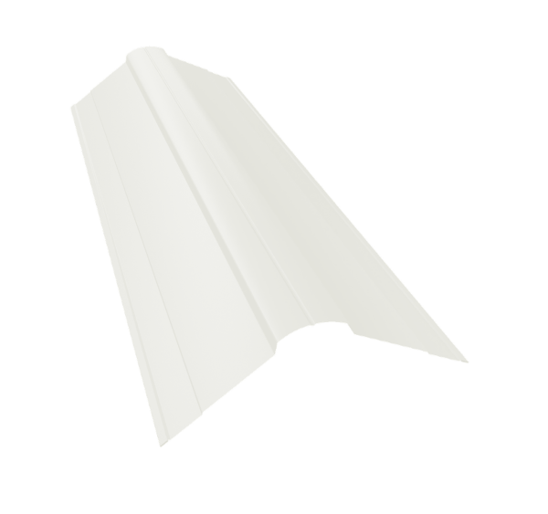 Планка конька фигурного 100x100 0,4 PE с пленкой RAL 9003 сигнальный белый (3м)