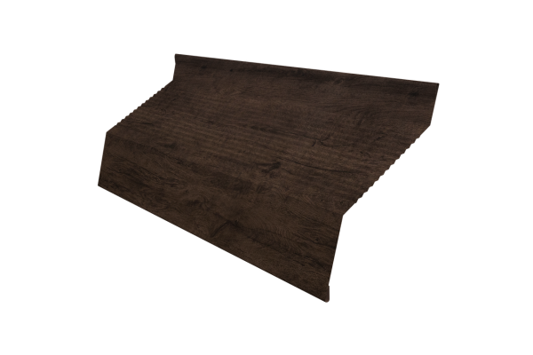 Ламель забора жалюзи Milan new gofr 0,45 Print Premium с пленкой Antique Wood TwinColor