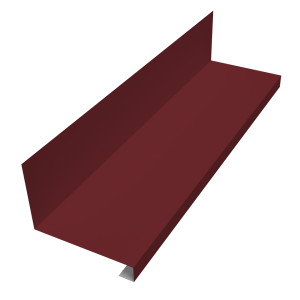 Планка примыкание нижнее к трубе фальц 0,45 Drap RAL 3005 красное вино (2м)