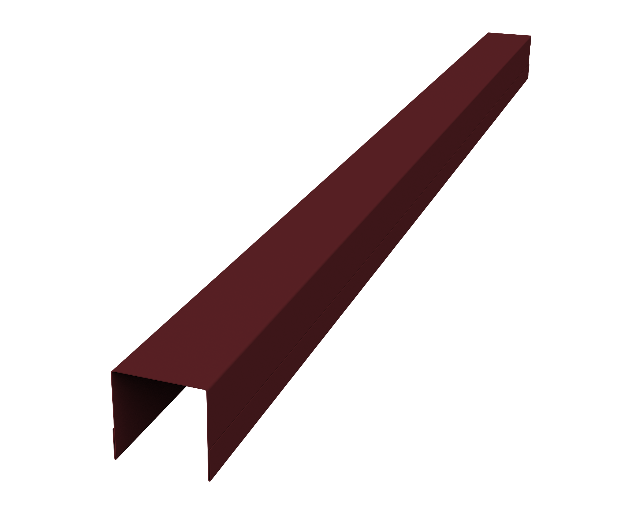 Планка вертикальная обратная для горизонтального монтажа штакетника 0,45 PE-Double RAL 3005 красное вино (1,8м)