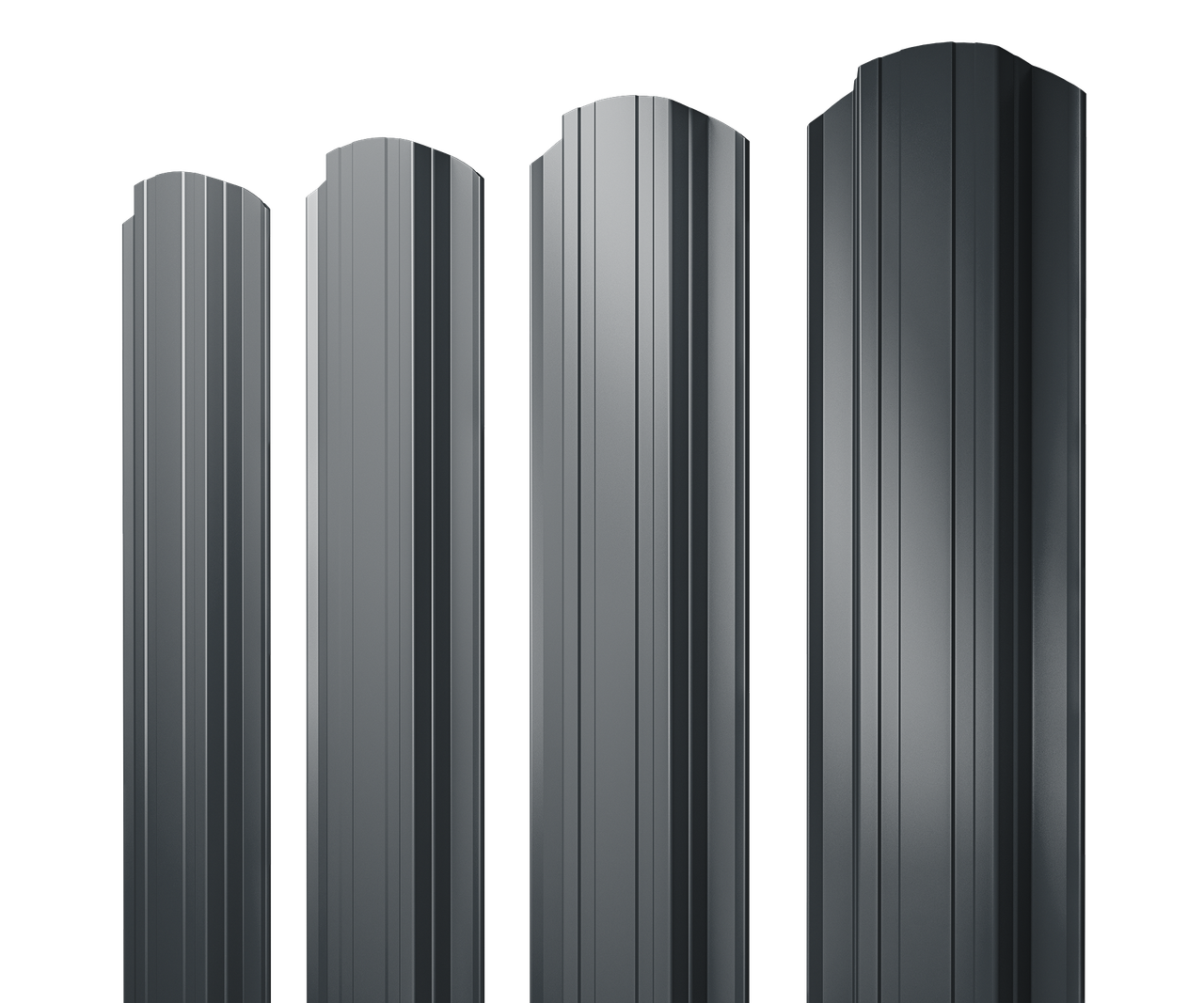 Штакетник Прямоугольный фигурный 0,5 Drap TX RAL 7016 антрацитово-серый