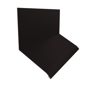 Планка примыкание верхнее к стене фальц Grand Line 150х130х20 0,45 Drap TR RAL 9005 черный (3м)