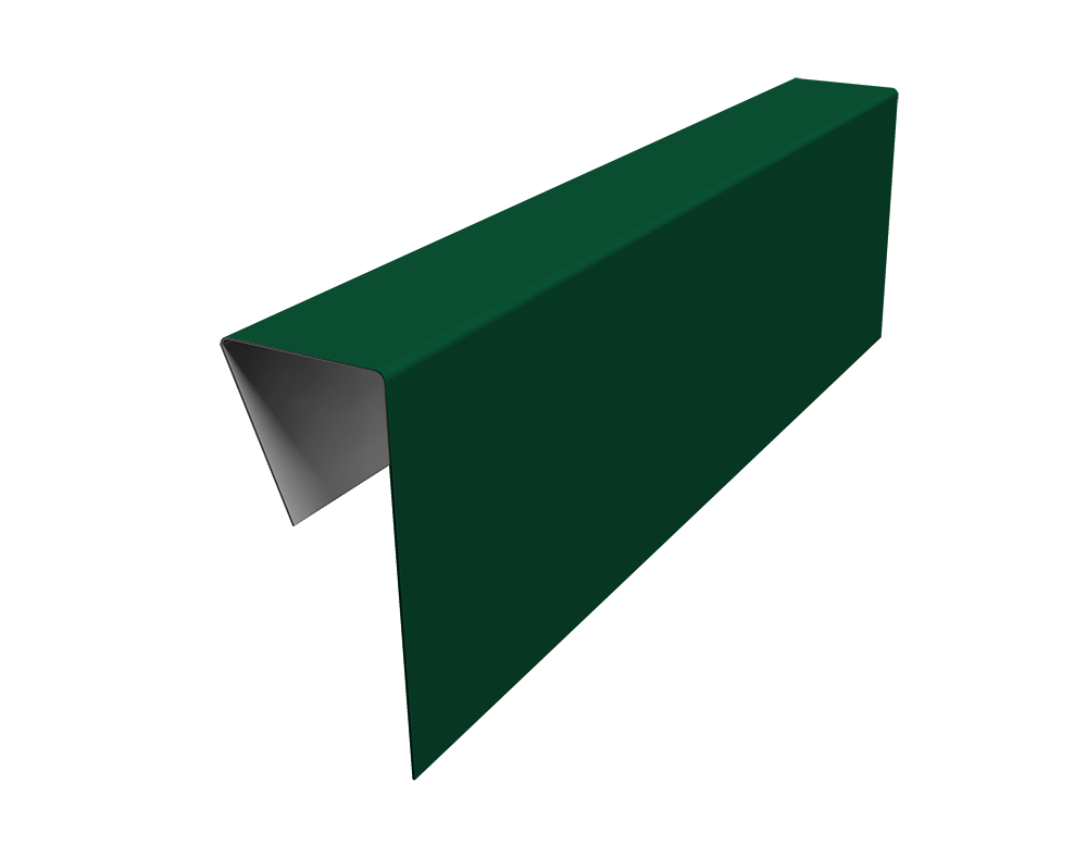 Планка приемная оконная фибросайдинга 0,5 Satin Matt RAL 6005 зеленый мох (3м)