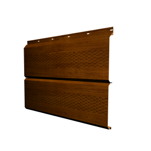 Софит ЭкоБрус new без перфорации 0,45 Print Premium с пленкой Golden Wood Intense FTC