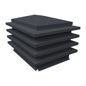 Дымник на трубу елка 390х390мм 0,45 Drap TX с пленкой RAL 7024 мокрый асфальт