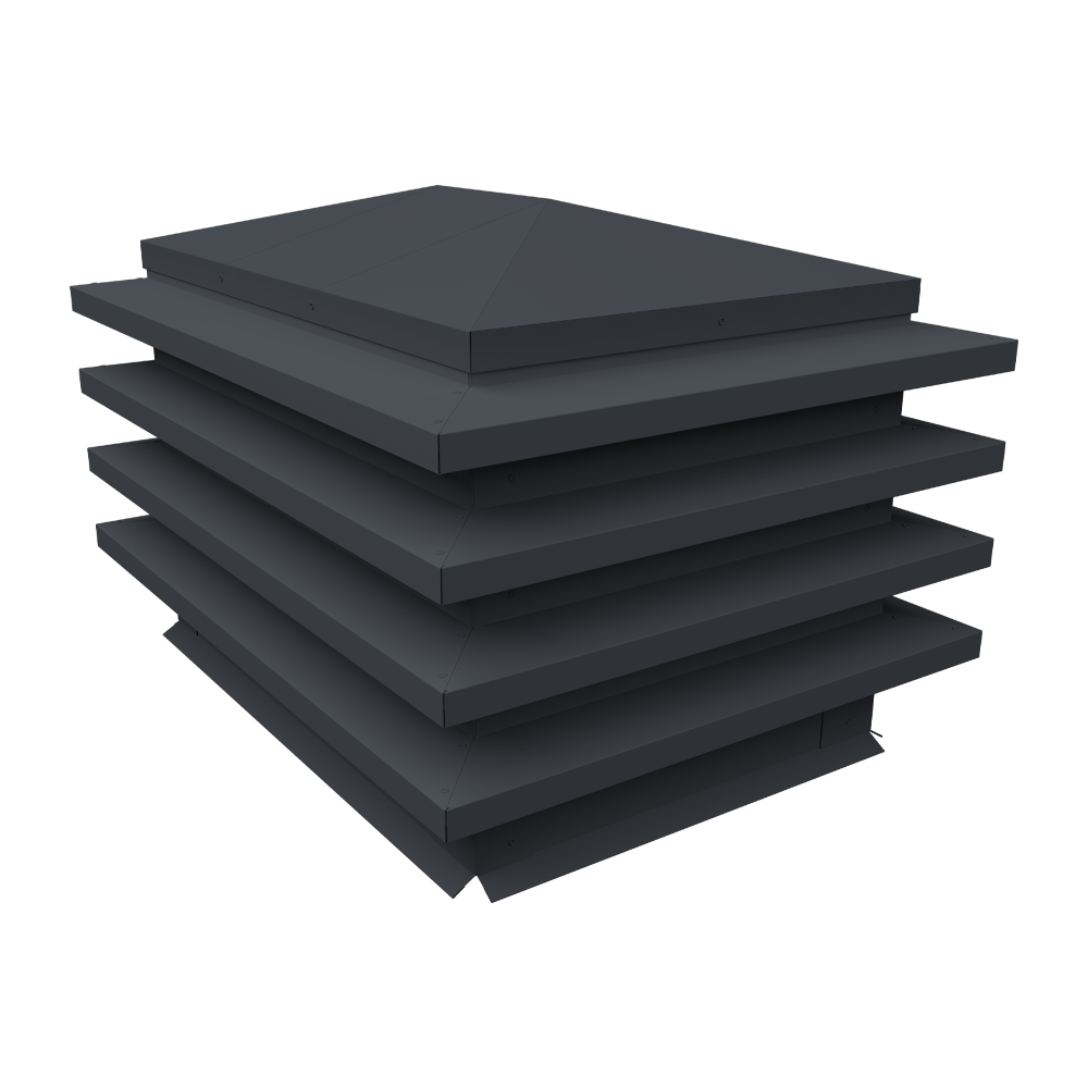 Дымник на трубу елка 390х390мм 0,45 Drap TX с пленкой RAL 7024 мокрый асфальт