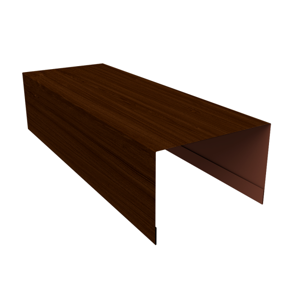Крышка для забора из сайдинга (Квадро брус, Вертикаль) 0,45 Print Elite Choco Wood TwinColor (2,54м)