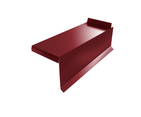 Планка торцевая сегментная Квадро профи Правая 0,5 Satin Matt RAL 3005 красное вино