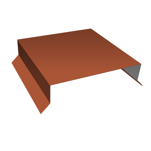 Парапетная крышка прямая 150мм 0,5 Satin с пленкой RAL 8004 терракота (2,5м)
