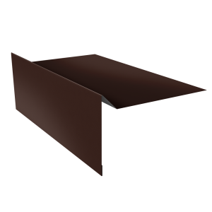 Планка ветровая для мягкой кровли простая 100х20х100 0,5 Satin с пленкой RAL 8017 шоколад (3м)