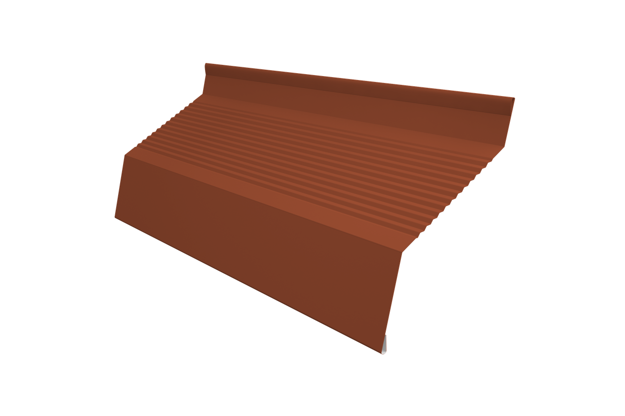 Ламель забора жалюзи Milan new gofr 0,45 Drap TX с пленкой RAL 8004 терракота