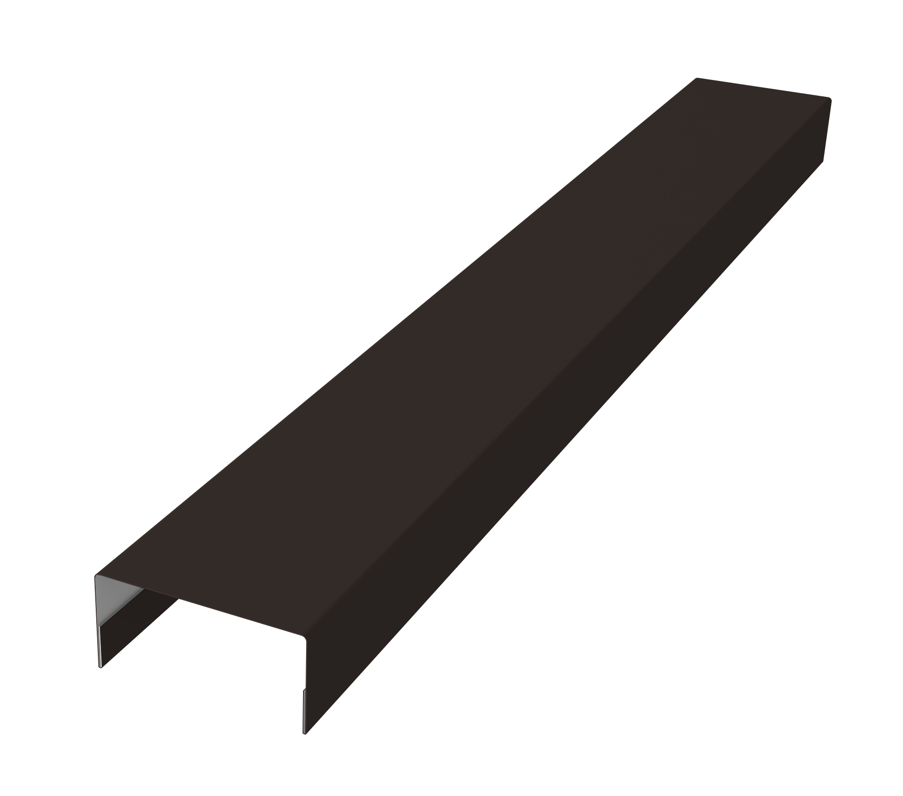 Крышка забора для горизонтального монтажа штакетника 0,5 Rooftop Бархат RR 32 темно-коричневый (3м)