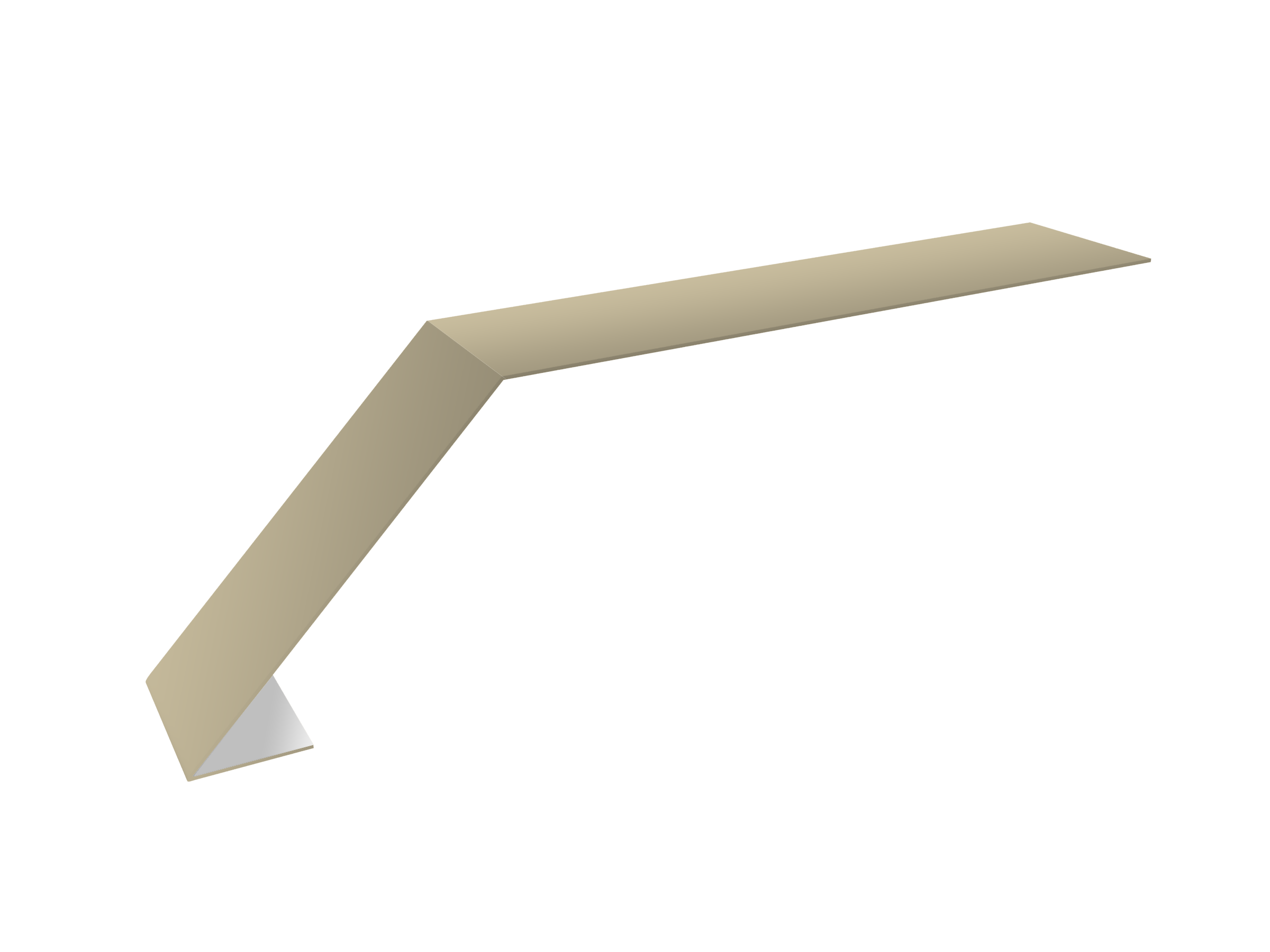 Планка карнизная для мягкой кровли 100х60 0,5 Satin с пленкой RAL 1015 светлая слоновая кость (2м)